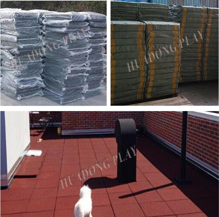 Colorful Gym Rubber Playground Mats Anti - Static 50*50 High Sound Absorbtion