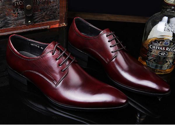 Romantic Soft Leather Men'S Wedding Dress Shoes Pure Color Brush Off British