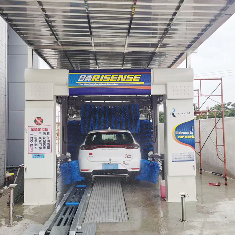 Customizable Logo Design RISENSE Tunnel Automatic Car Washing Machine with 9 Brushes
