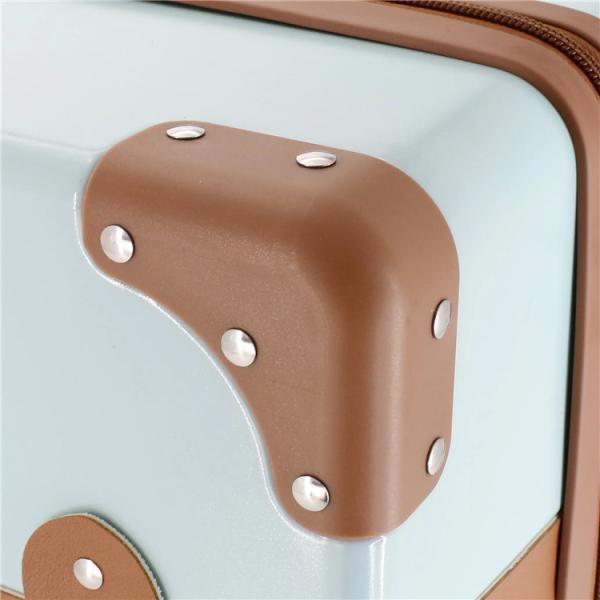 Lightweight PC Leather Hard Shell Trolley Luggage Vintage Suitcase with TSA Lock Durable Carry-On Baggage Have Drawbars