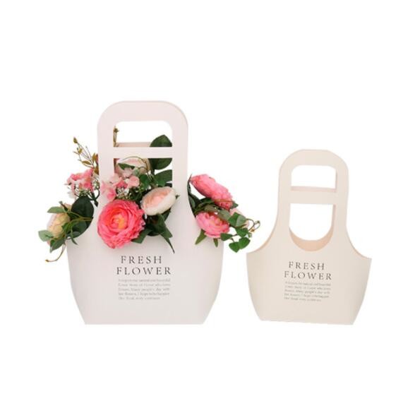 ODM Basket Shape Cardboard Gift Bags 31x10x41CM Kraft Paper Flower Bags