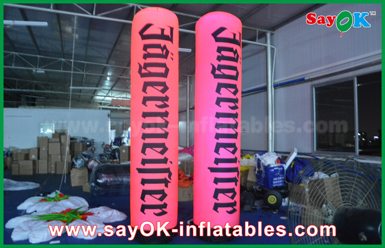 Advertising Inflatable Lighting Pillars / Columns Balloon With Logo Printing