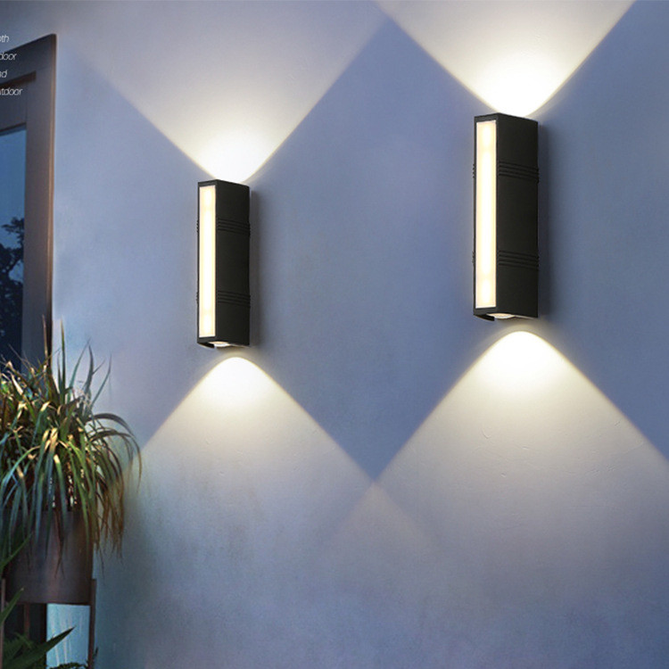 External wall lamps waterproof garden light staircase wall lamp surface three sides luminous wall light