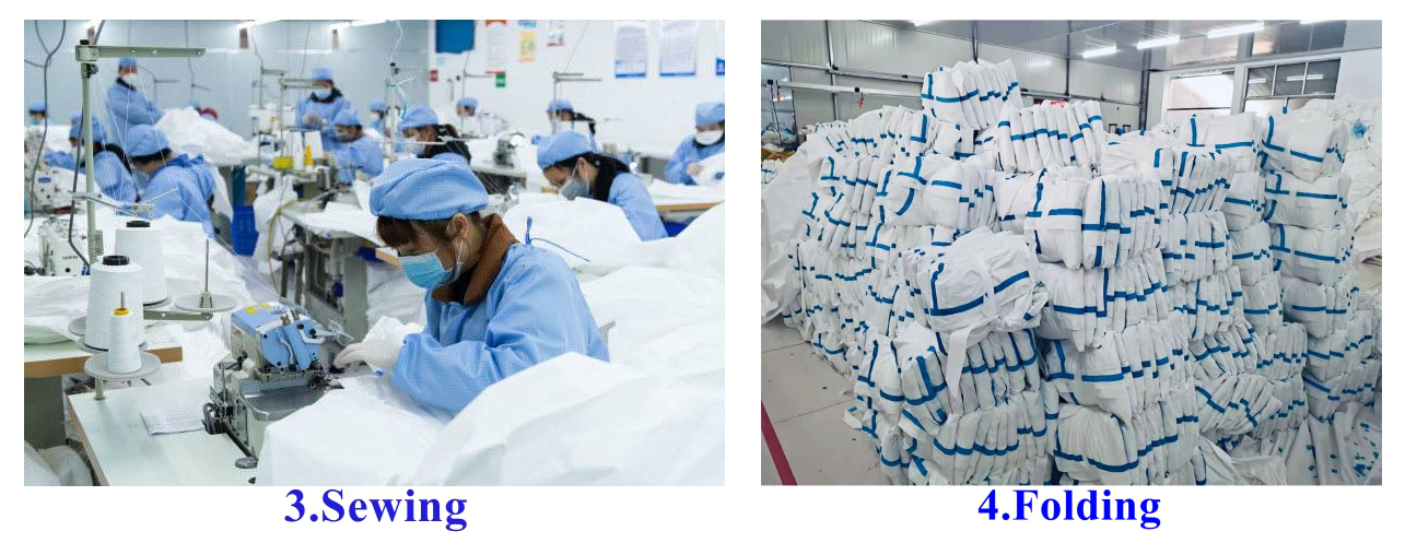 Taped Body Protection Surgical Hazmat Suit Asbestos Removal Waterproof Disposable Coverall