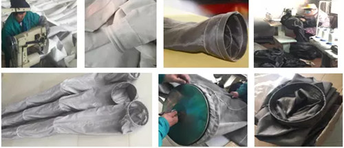 300x10850mm dust fiberglass filter bag with rings for system