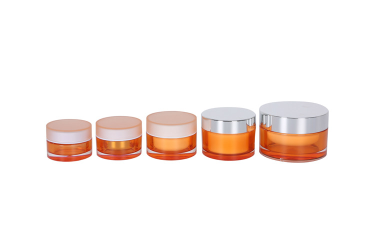 Cylindrical Cosmetic Packaging Personal Skincare Acrylic Lottle Sets 6pcs 15/30/50/100/120ml Facial Lotion Serum Bottle