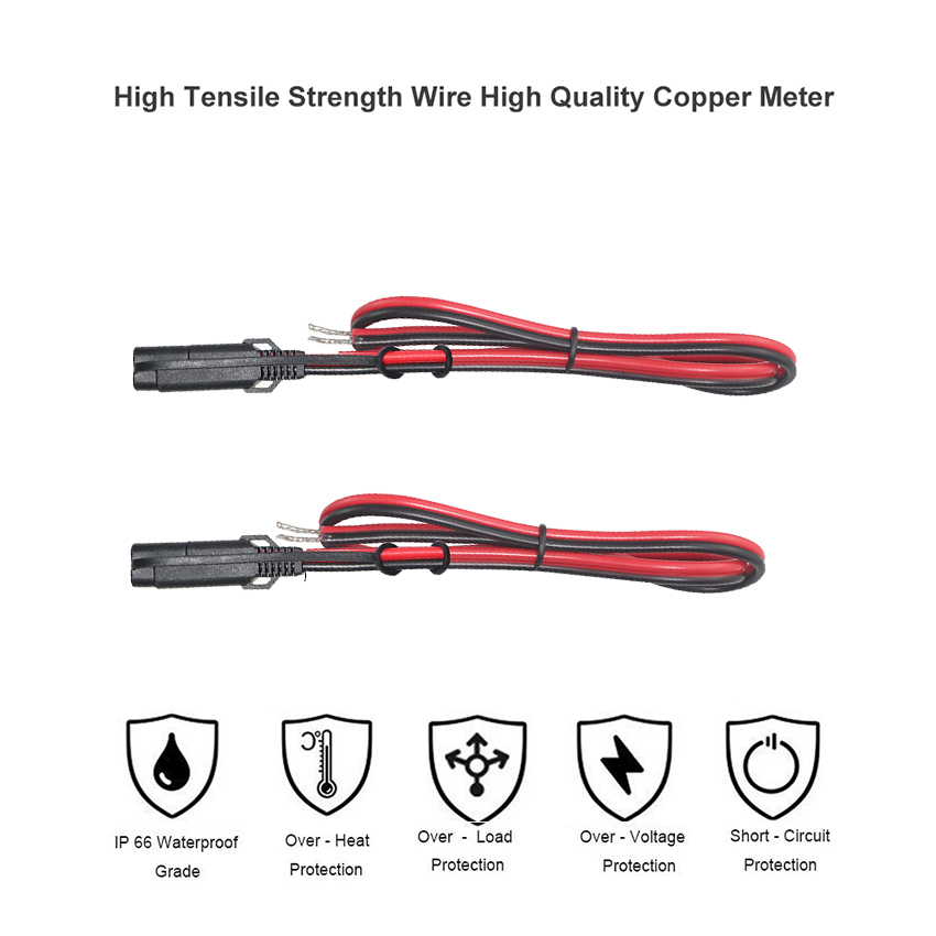STP-2 18/16AWG SAE To Tinned Stripped Solar Power Cable 12V
