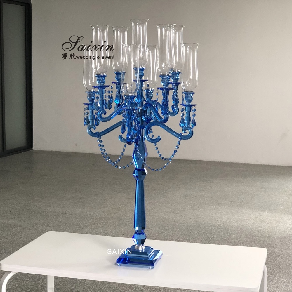 ZT-271B Wedding Party Tall Black 9 Arms Candlestick Holders For Wedding Table Centerpiece