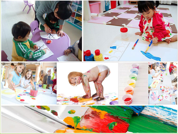 Non-toxic Finger Paint / Poster Paint 4 Colors, 6 Colors, 8 Colors set washable for kids diy painting water color paint
