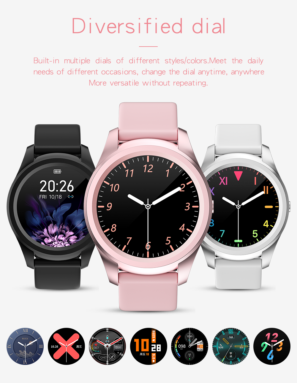 1.28inch Full Touch Smartwatch Heart Rate Blood Pressure Blood Oxygen