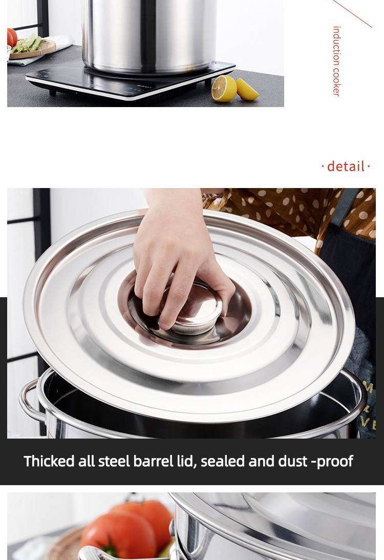 Wholesale Top Seller Kitchen Cooking Soup Ware Induction Stainless Steel 201 Cookware Stock Pot