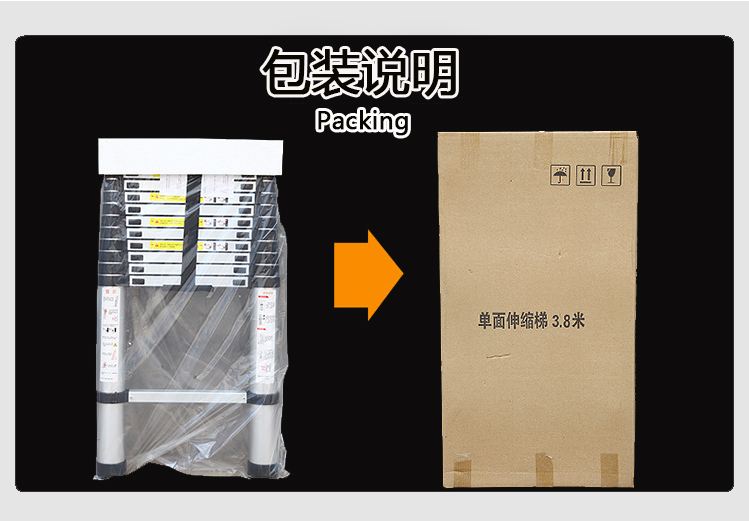 Sand Blasting Surface Aluminum Double Telescopic Ladder For Multifunction Use