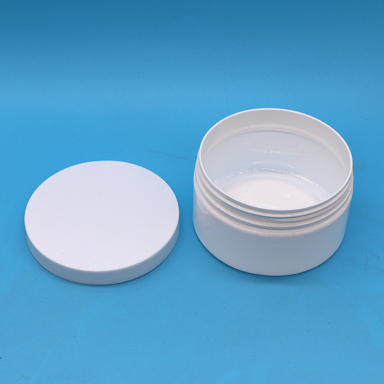 Plastic Cap Material 8oz Custom Plastic Jar Round Shape Wide Mouth Container with Lids