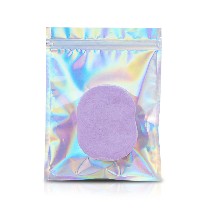 Bright Surface Resealable Zipper Bags Rainbow Color Laser Holographic
