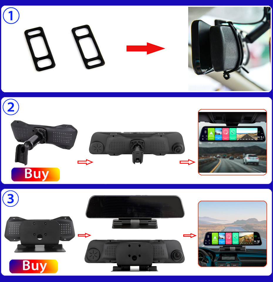 12 Inch ADAS 4G Car DVR FHD1080P Rearview Mirror Car Recorder 32GB GPS Navigation