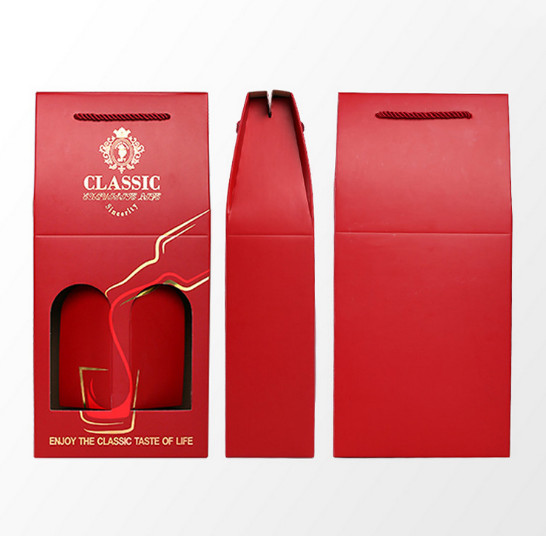 Double Pack Wine Box High-end Creative Hand Gift Wine Box Corrugated Wine Cart Custom