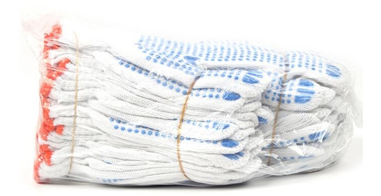 Anti-slip White Cotton Knitted Hand Glove for Industry 30-60g/Pairs Safety Work Gloves
