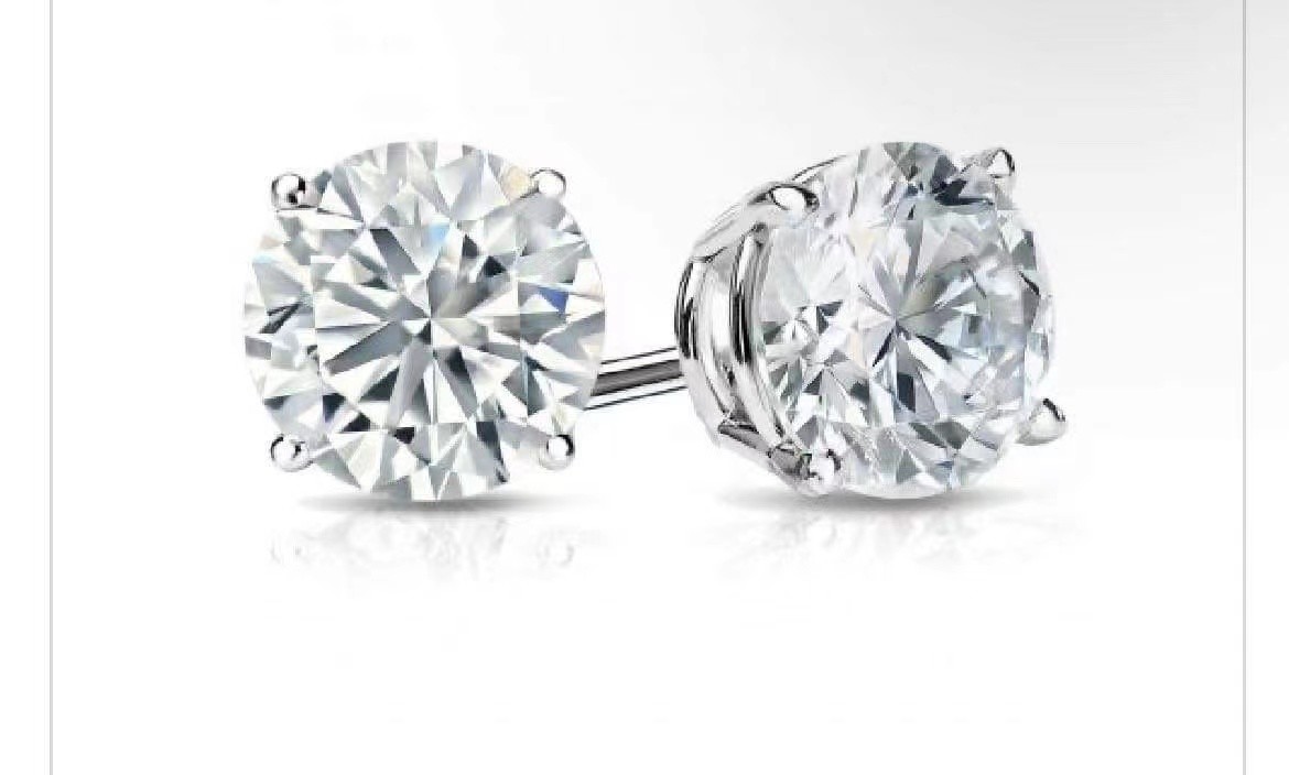 3ct Lab Made Diamond Jewelry Round Brilliant Cut Lab Created Diamond Stud Earrings