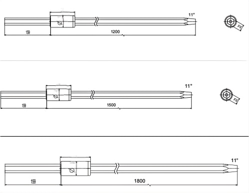 High Strength Alloy Steel Taper Drill Rod 1200mm-1800mm With Rubber Collar