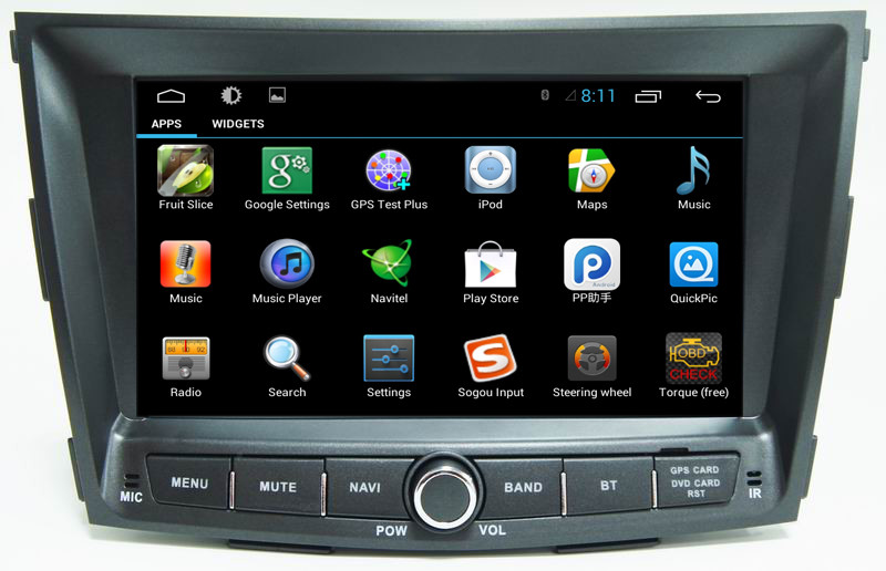 Ouchuangbo 8 inch digital screen car dvd android 6.0 for Ssangyong Tivolan with 1080P HD video decode playing