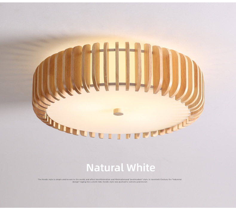Modern Natural Wooden Ceiling Lamp for Bedroom Rubber Round Wooden ceiling lamp(WH-WA-48)