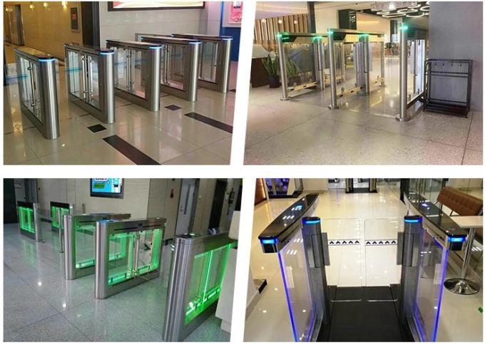 RGB Indicator Airport Access RS485 SS304 Flap Barrier Gate with clear wing 3