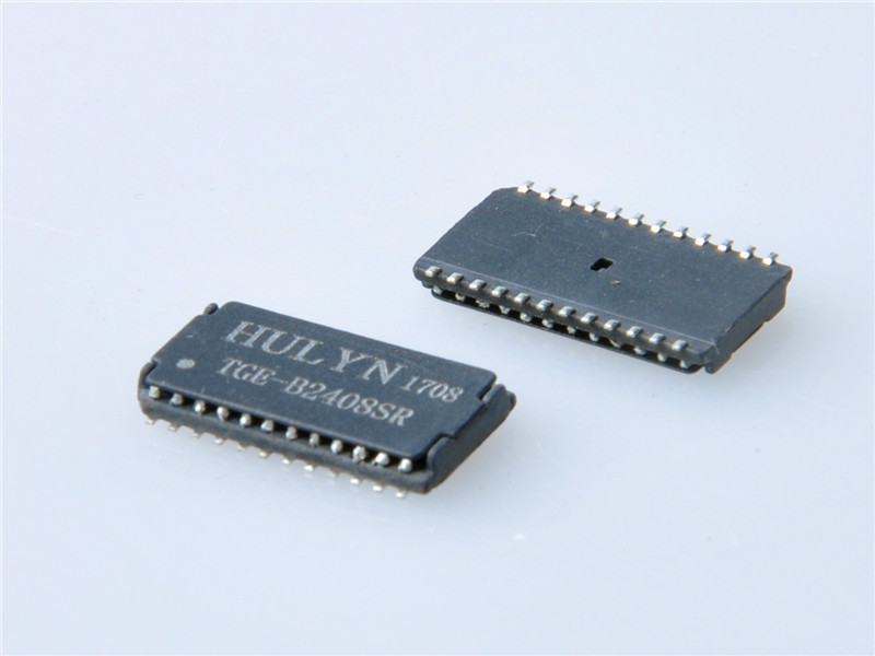 10/100/1000 Base-T Quad port SMD LAN Magnetic Transformer,24PIN,Very low profile PCMCIA /PC Card, SMD package.
