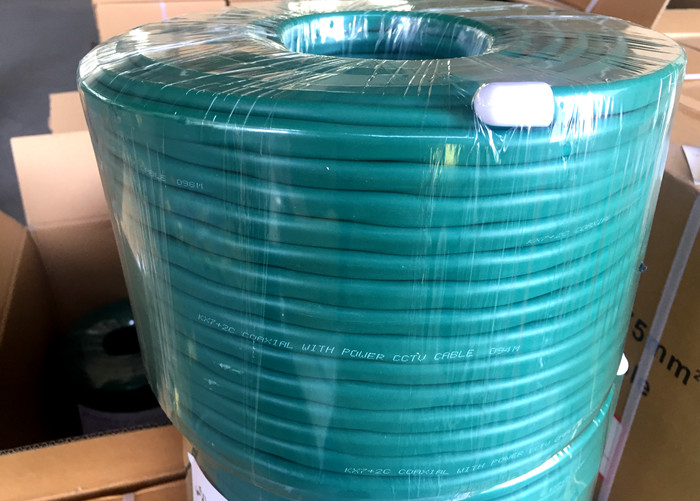 Kx7+2C RG Coaxial Cable , Siamese Coaxial Cable For CCTV 7*0.2BC Stranded Conductor