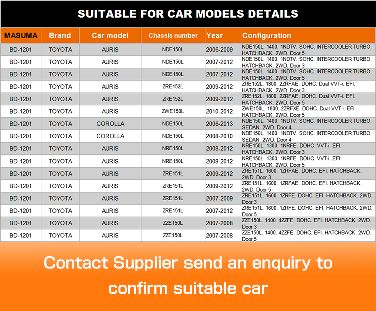Auto Car Brake Disc For TOYOTA AURIS / COROLLA 43512-12690 43512-02180