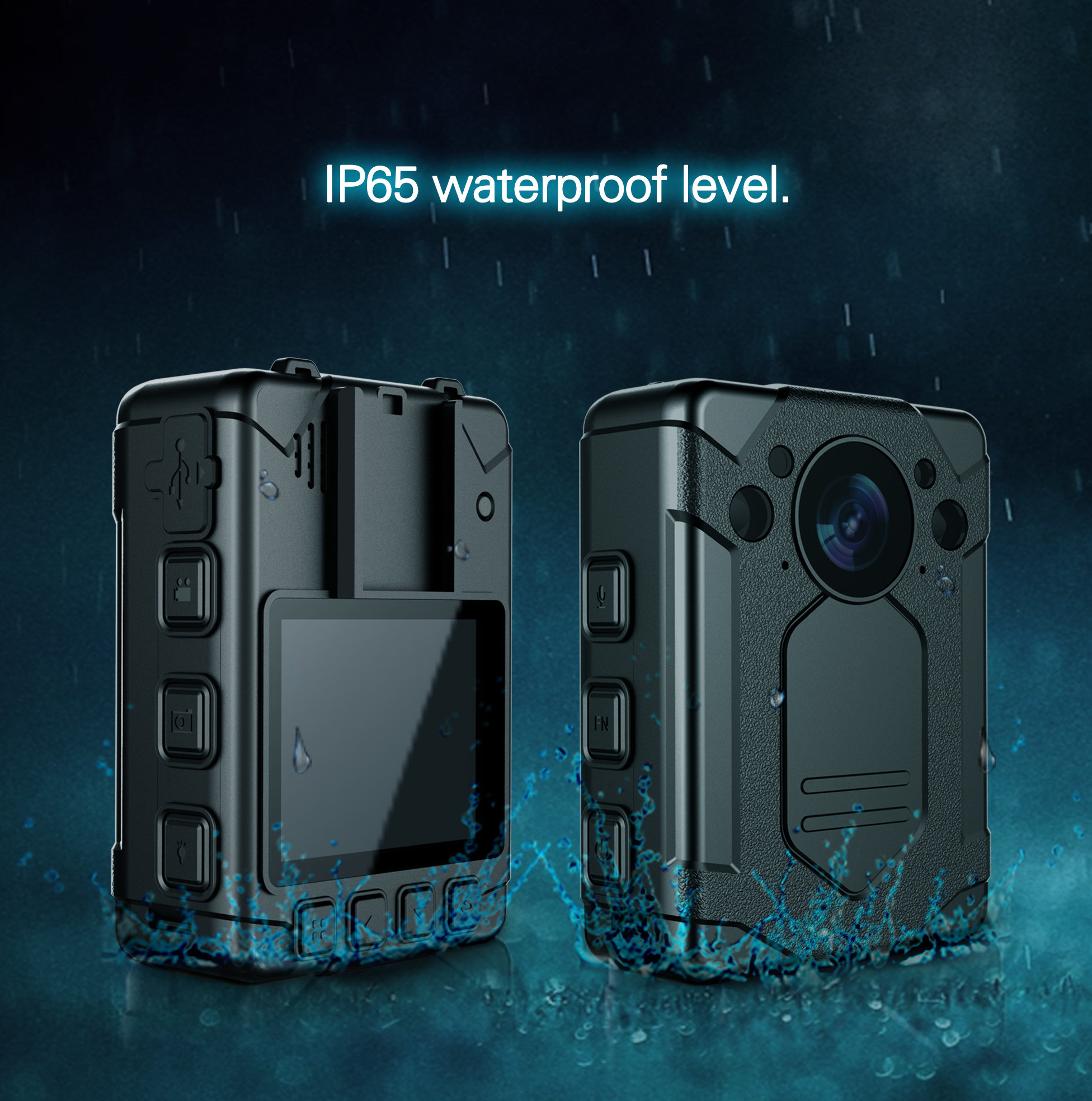 IP68 Portable Body Camera With Audio Recording Night Vision 32G 64G 128G Memory