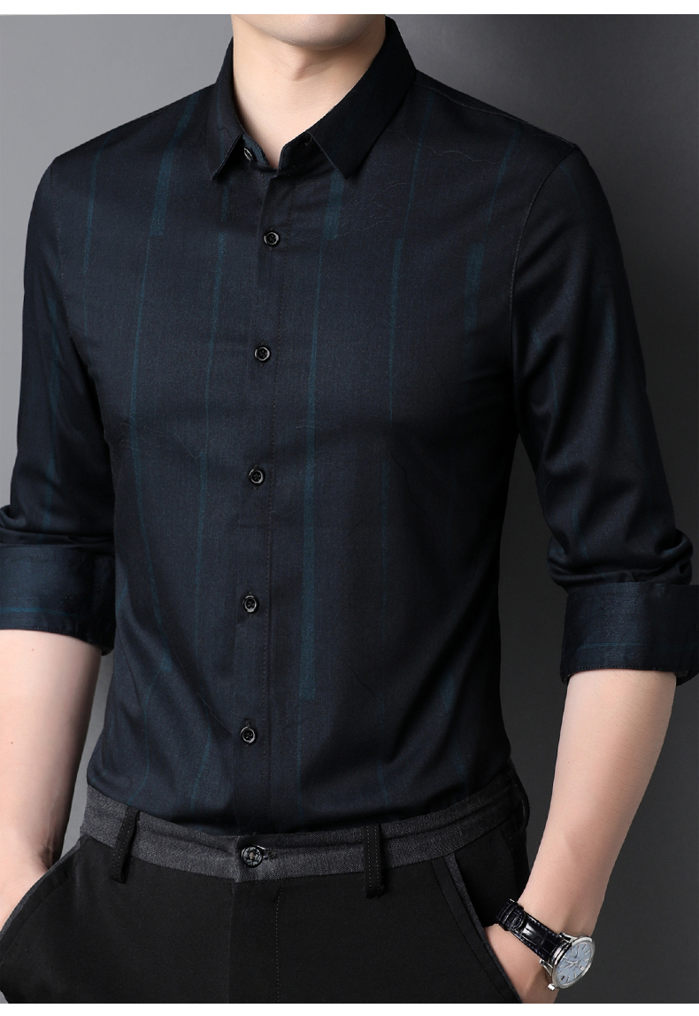 DRESS SHIRTS Custom Formal Shirt For Men Polyester Cotton Long-Sleeved Slim Casual Shirt