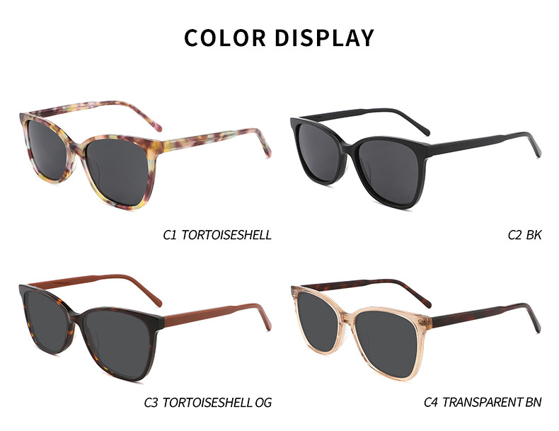 Cateye Round Acetate Sunglasses Anti Glare Oval Sunglasses Womens
