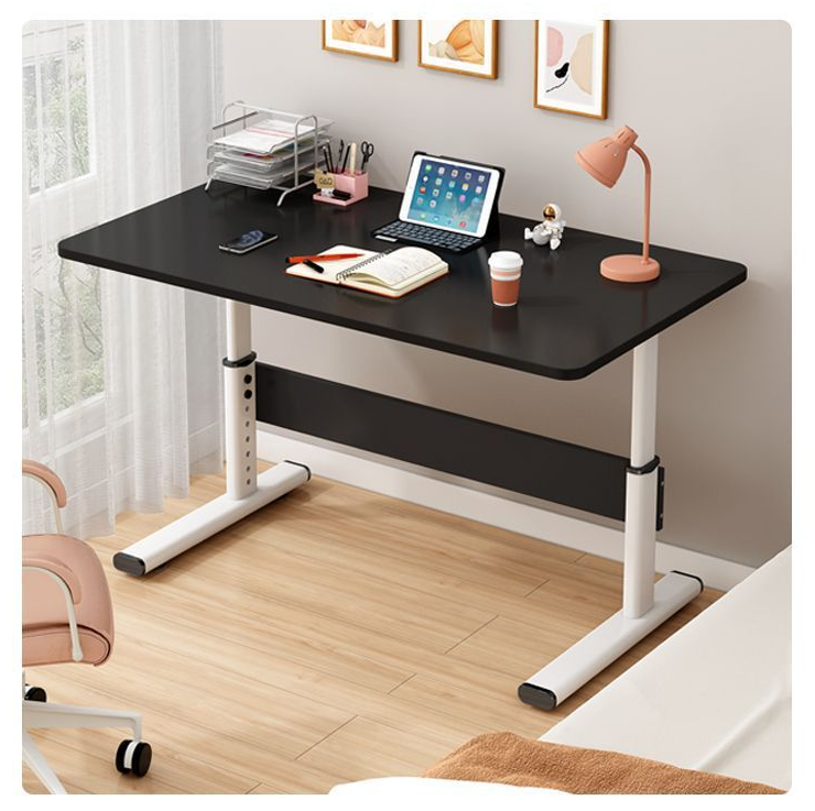 Manual Height Adjustable Office Furniture Black White Wooden Standing Desk for Workshop