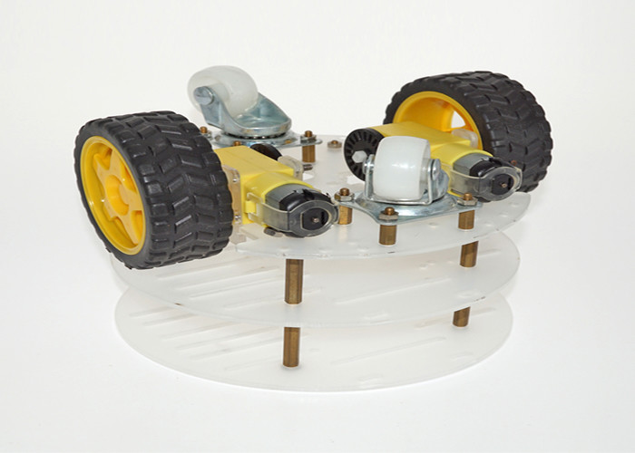 3 Layer Acrylic Arduino Car Chassis 66mm Tire Diameter 15 * 14 * 11.5cm Size