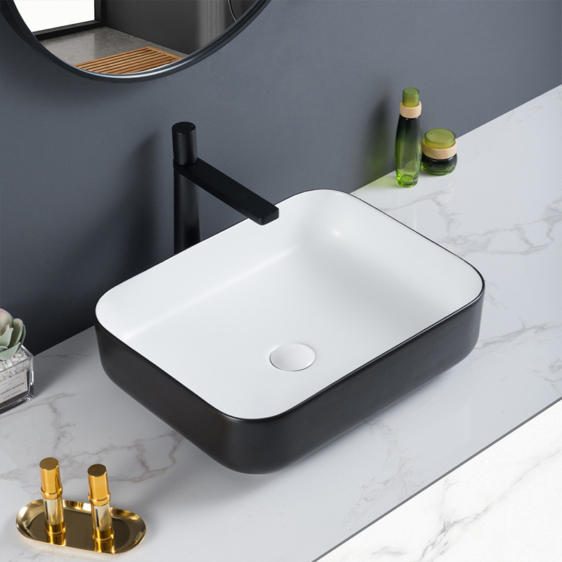 High-Gloss Finish Rectangular Wash Basin Price Durability Custom Vessel Sinks