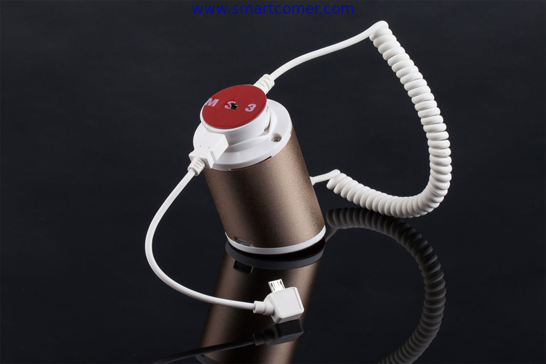 COMER cellphone security alarm counter stand with charging function for retail display