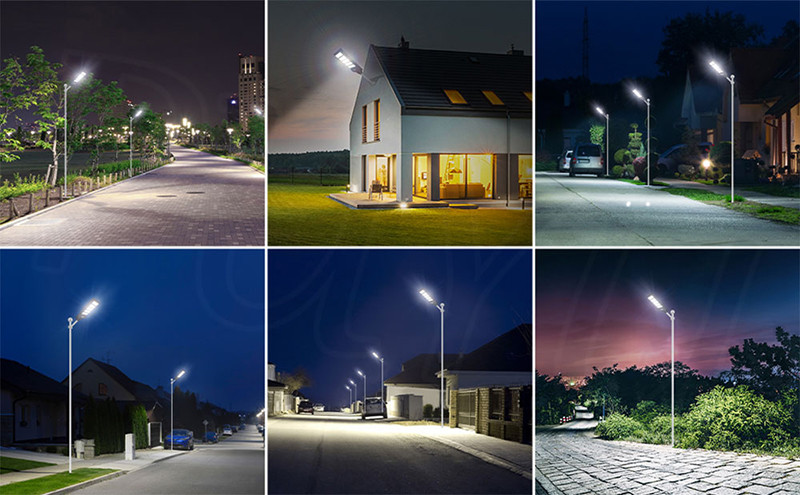 LED Street Light Solar Power With Pole Remote Control Sensor Waterproof Lamp High Lumen Outdoor Led Solar Street Light
