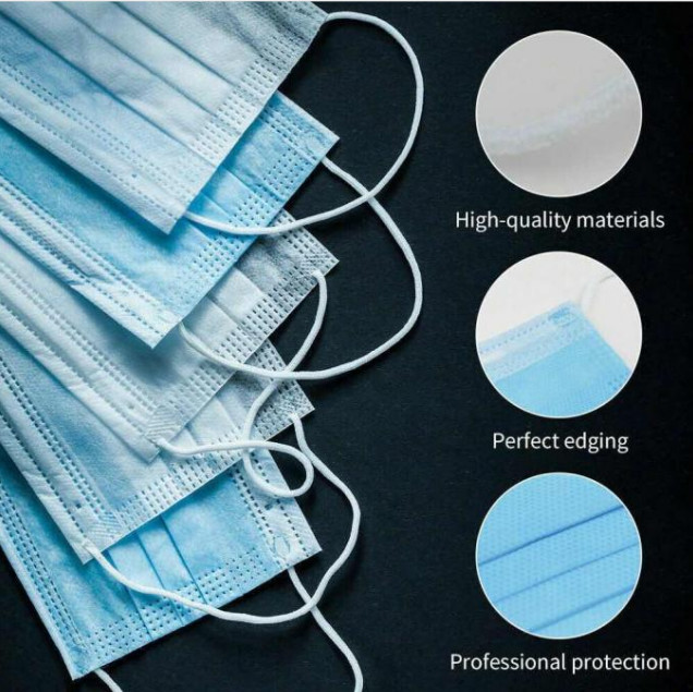 Food Industry 3 Ply Disposable Mask Hypoallergenic Good Air Permeability