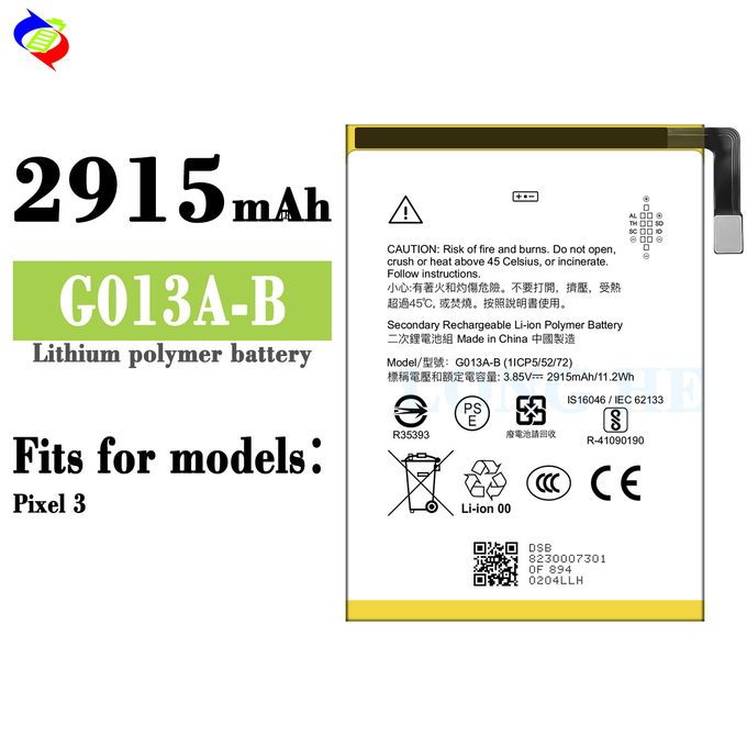 Original G013A-B battery for Google Pixel 3 823-00073-01Pixel3 G013A-B replacement battery