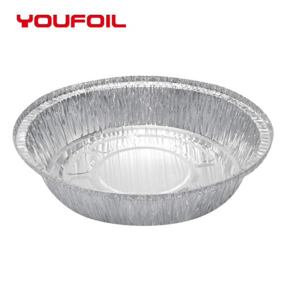 Heavy Duty Disposable Aluminium Foil Food Container Insulation Round Shape