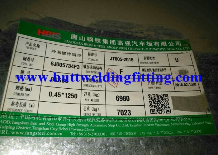 Prime HBIS SGCC Hot Dipped Galvanized Steel Coil / Galvanized Steel Sheet