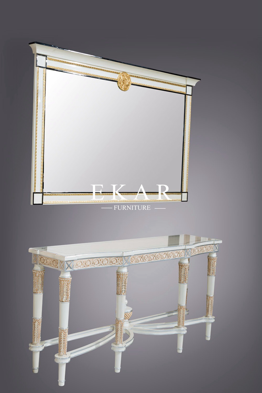 High Class Italy Fancy Antique Golden Console Table FLN-M-XG202