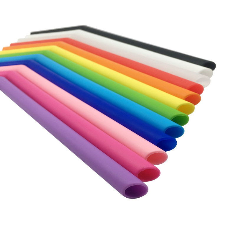 Tasteless Silicone Rubber Reuse Straws , Non Teeth Chipping Rubber Drinking Straws