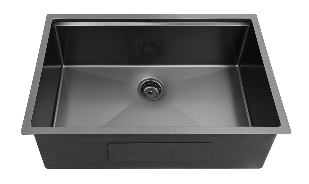 32 X 19 Inch Workstation 304 Stainless Steel Kitchen Sink PVD Nano Matte Black