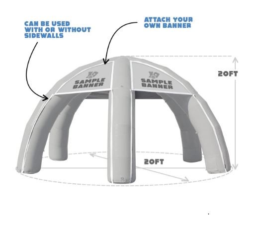 Customized 20ft Inflatable Spider Tent With Velcro To Add Banners For Outdoor Events