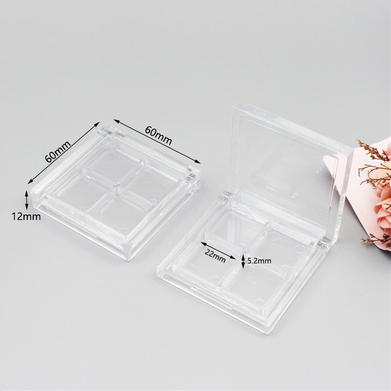 4 Grid Cosmetic Packaging Paper Box 60x60mm PPS Cardboard Eyeshadow Palette