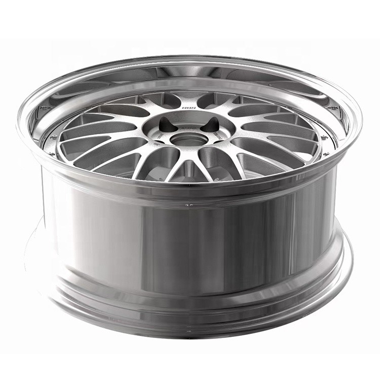 Lightweight Strongest 2 piece brushed slivery luxury forged wheel rim factory