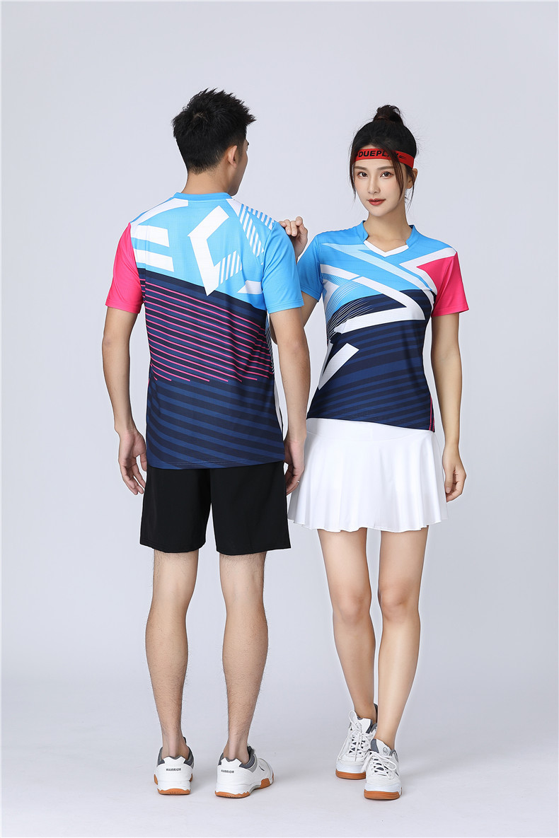 Hot Sale Custom logo Size Women Table Tennis Uniform Tennis Cloths Women and Men Sublimation Print Badminton Jersey