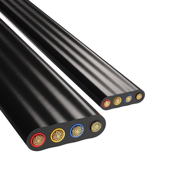 Wear Resistant Flat Rubber Cable With Small Bending Radius Industrial Use