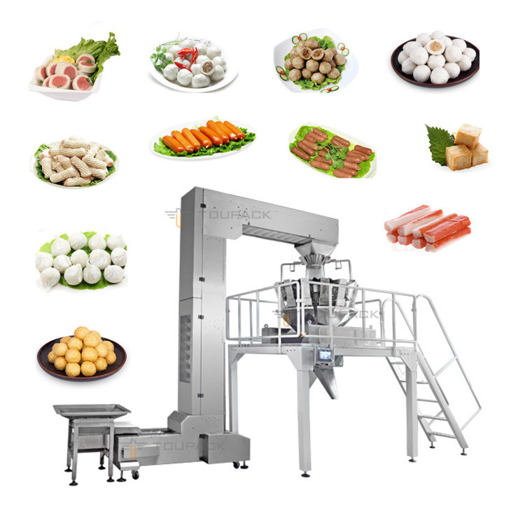 30bpm Automated Packaging System For Frozen Chicken Nuggets Food Industry With Multihead Weigher